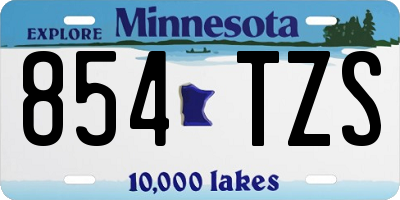 MN license plate 854TZS