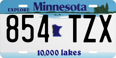 MN license plate 854TZX