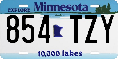 MN license plate 854TZY