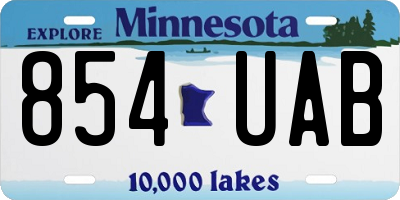 MN license plate 854UAB