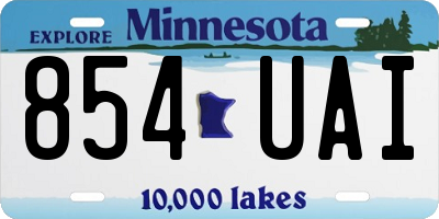 MN license plate 854UAI
