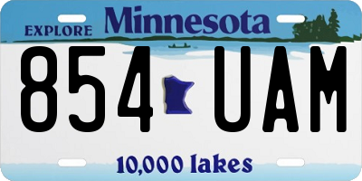 MN license plate 854UAM