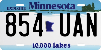 MN license plate 854UAN