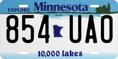 MN license plate 854UAO