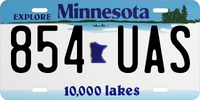 MN license plate 854UAS