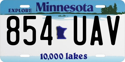 MN license plate 854UAV