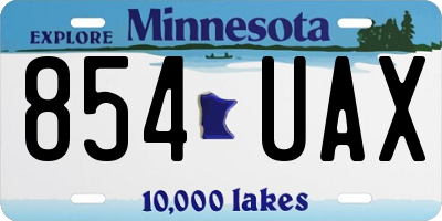 MN license plate 854UAX
