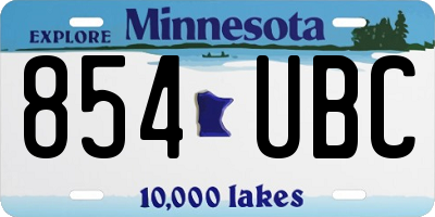 MN license plate 854UBC
