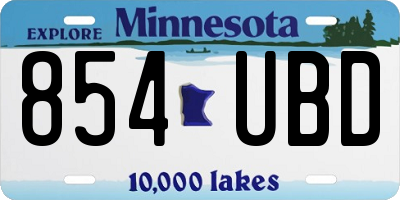 MN license plate 854UBD