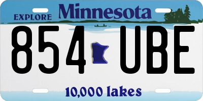 MN license plate 854UBE