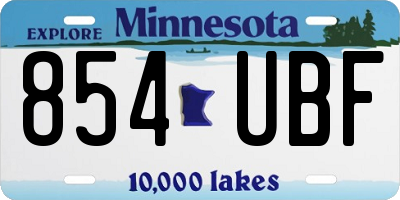 MN license plate 854UBF