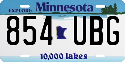MN license plate 854UBG