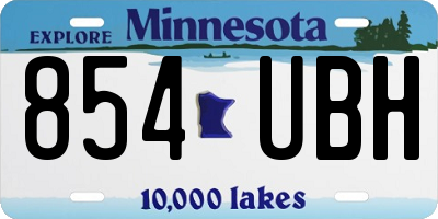 MN license plate 854UBH