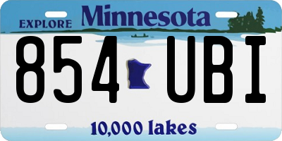 MN license plate 854UBI