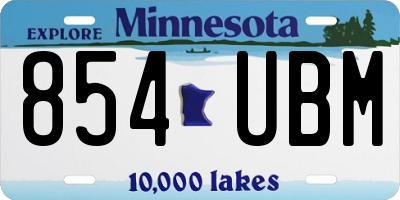 MN license plate 854UBM