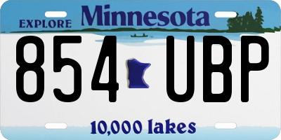 MN license plate 854UBP