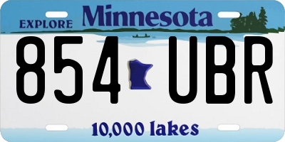 MN license plate 854UBR