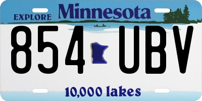MN license plate 854UBV