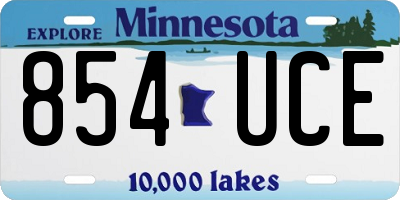 MN license plate 854UCE