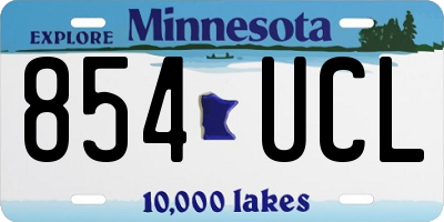MN license plate 854UCL