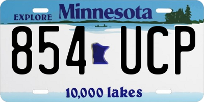 MN license plate 854UCP