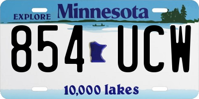 MN license plate 854UCW