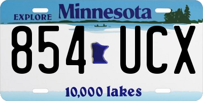 MN license plate 854UCX