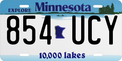 MN license plate 854UCY