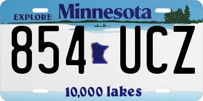 MN license plate 854UCZ