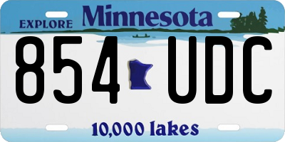 MN license plate 854UDC