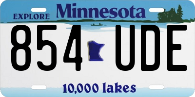 MN license plate 854UDE