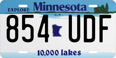MN license plate 854UDF