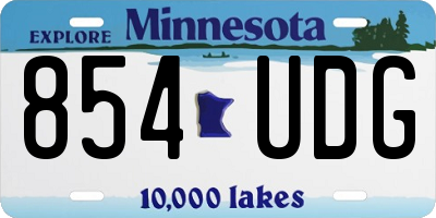 MN license plate 854UDG