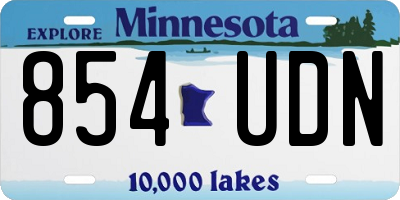 MN license plate 854UDN