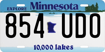 MN license plate 854UDO