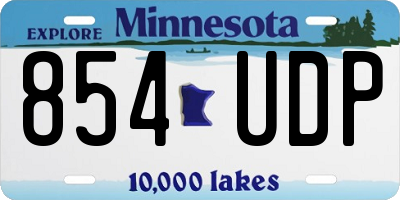 MN license plate 854UDP