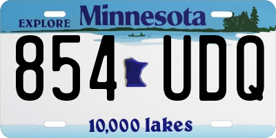 MN license plate 854UDQ