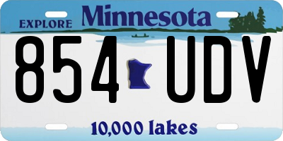 MN license plate 854UDV