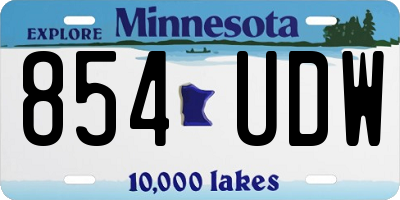 MN license plate 854UDW