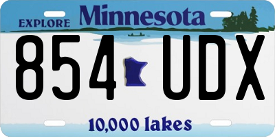 MN license plate 854UDX