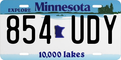 MN license plate 854UDY