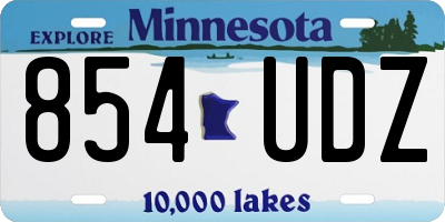 MN license plate 854UDZ