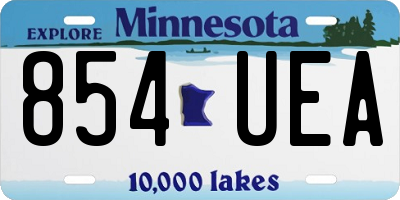 MN license plate 854UEA