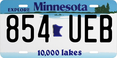 MN license plate 854UEB