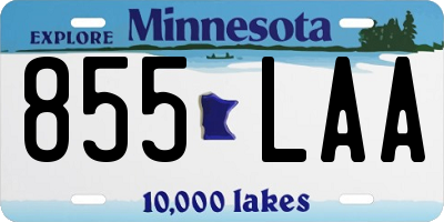 MN license plate 855LAA