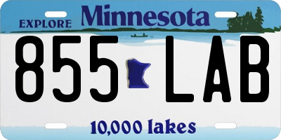 MN license plate 855LAB