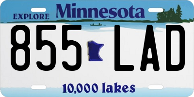 MN license plate 855LAD