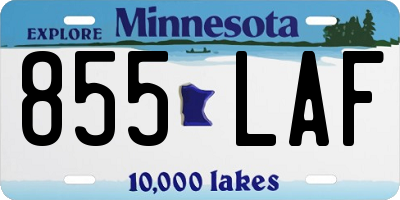 MN license plate 855LAF