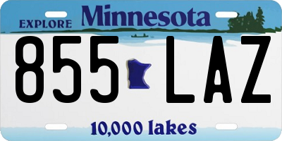 MN license plate 855LAZ
