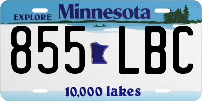 MN license plate 855LBC